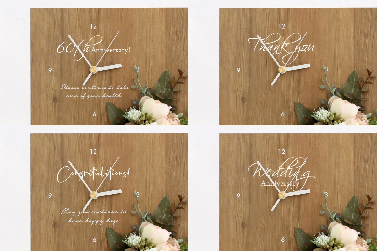 結婚記念品や創立周年記念品としての印字例イメージ