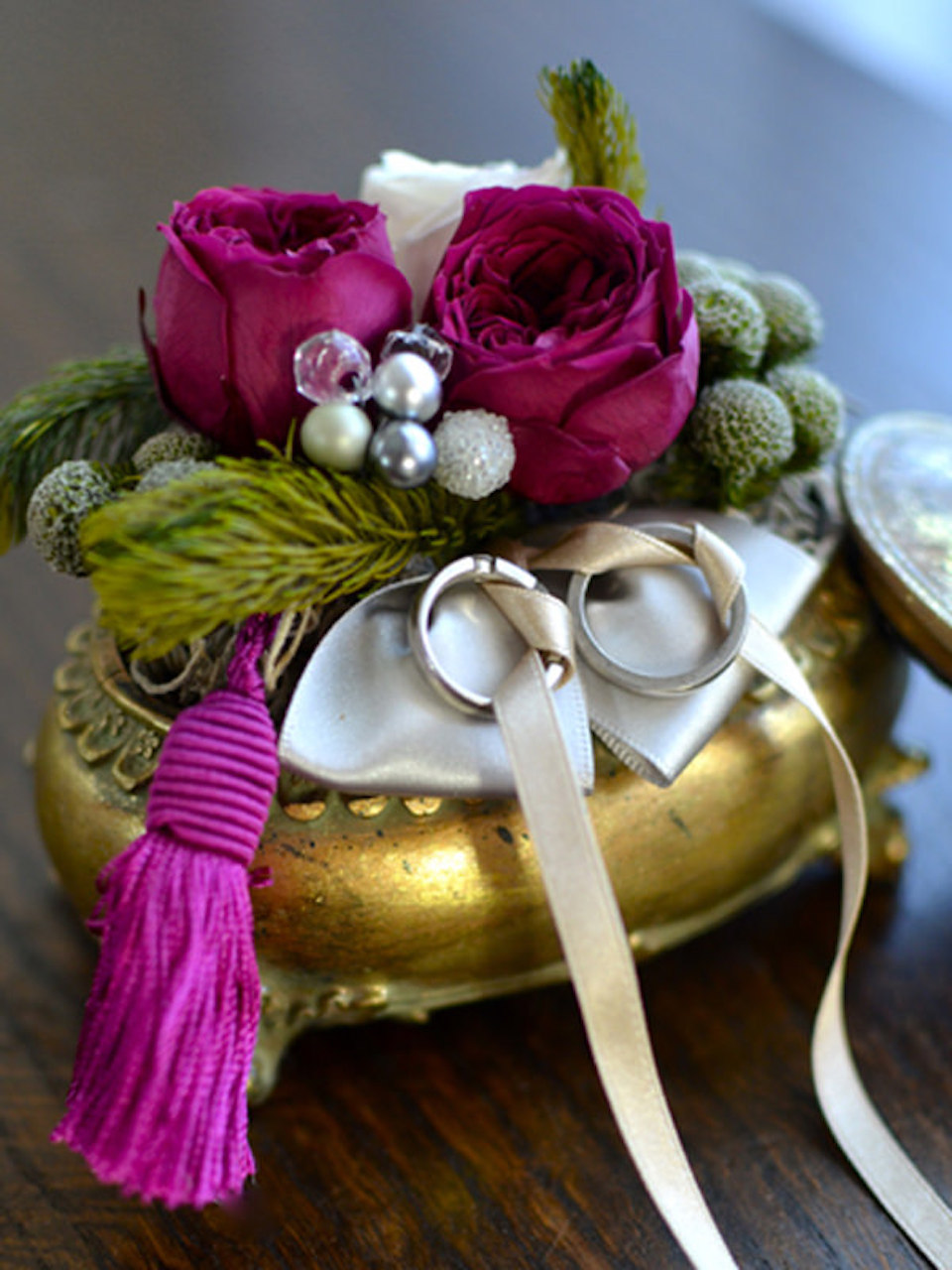 プリザーブド手作りリングピロー