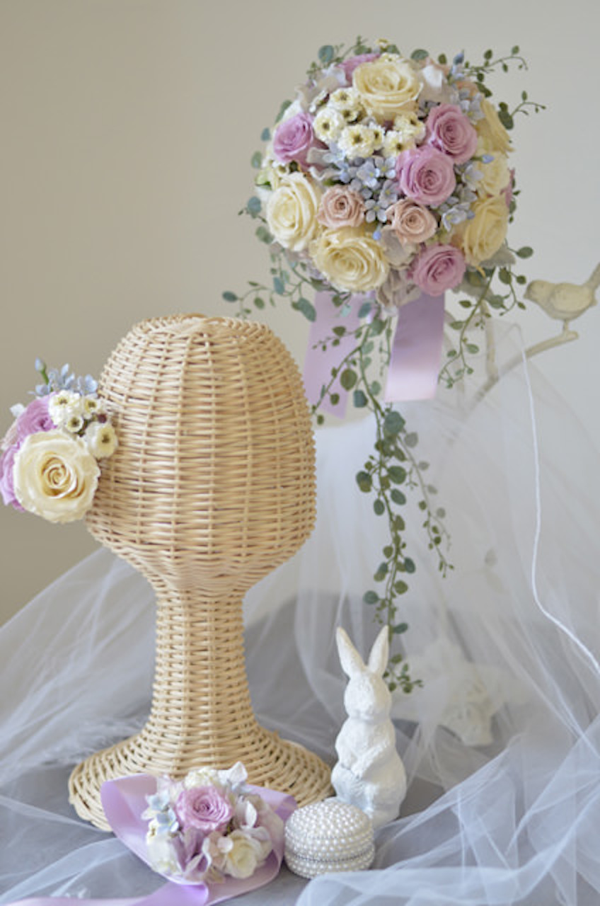 プリザーブドフラワーの手作りブーケ