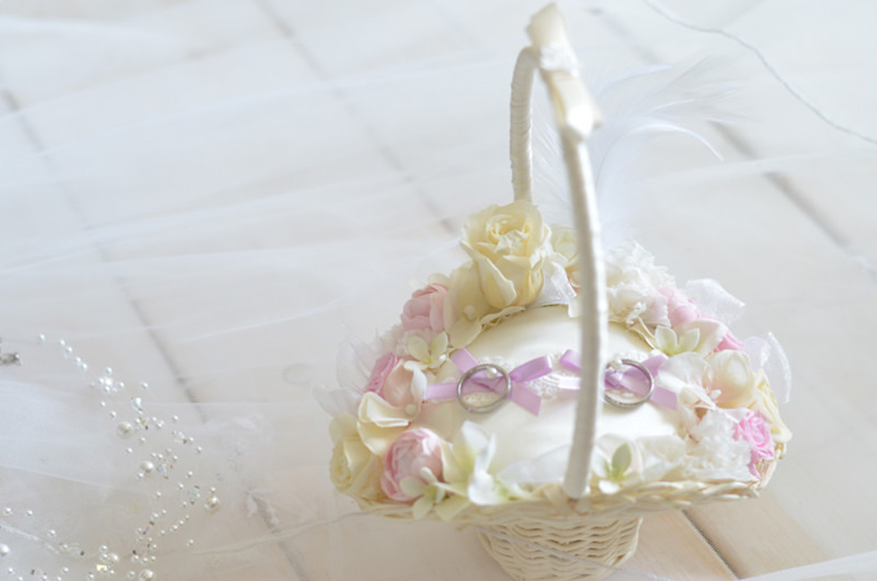 ミニバスケットのリングピロー