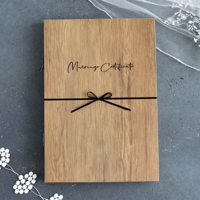 木製ブックの結婚証明書 マルベリ・木製ブック