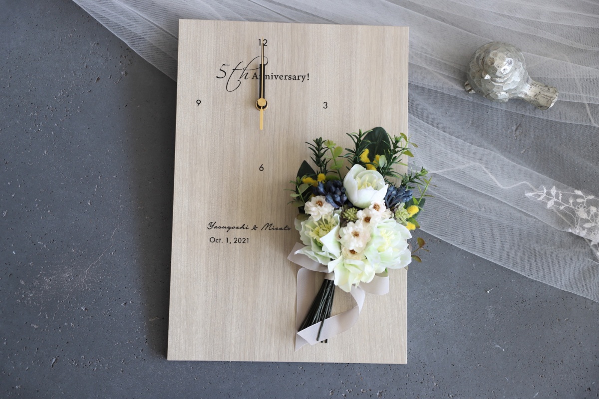 5周年記念品の花時計イメージ