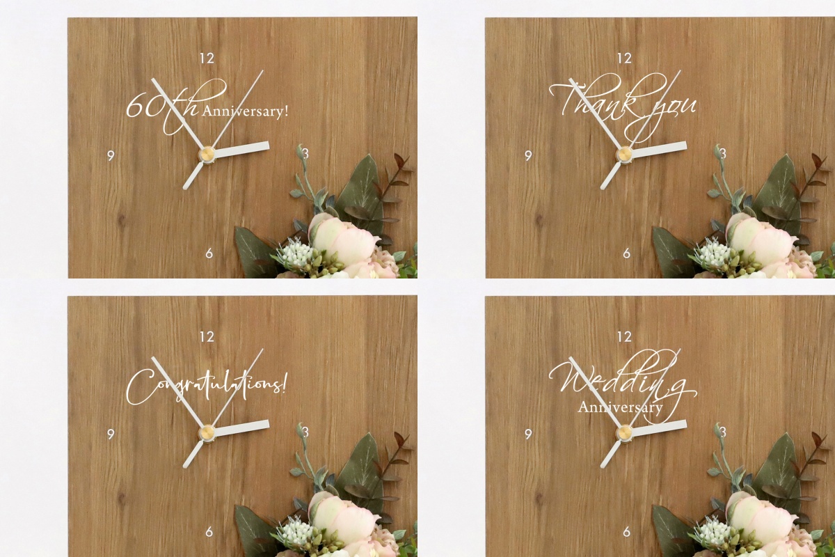 銀婚式の花時計の印字例イメージ