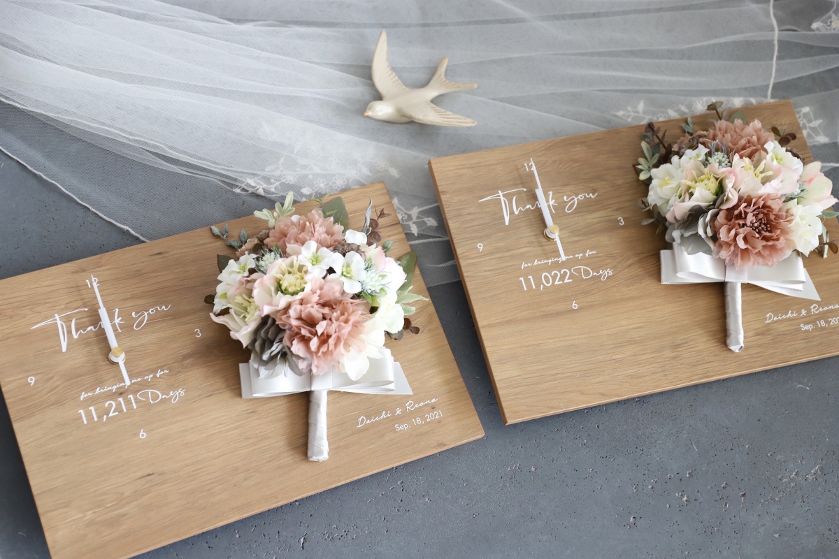 結婚式や結婚記念日の花時計のイメージ