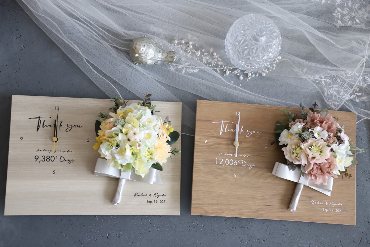 結婚式や結婚記念日の花時計のイメージ
