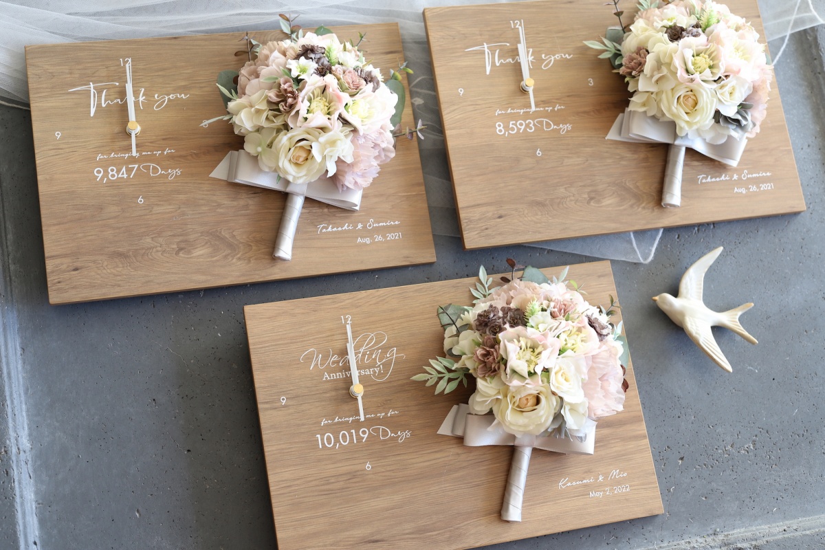 結婚式や結婚記念日の花時計のイメージ