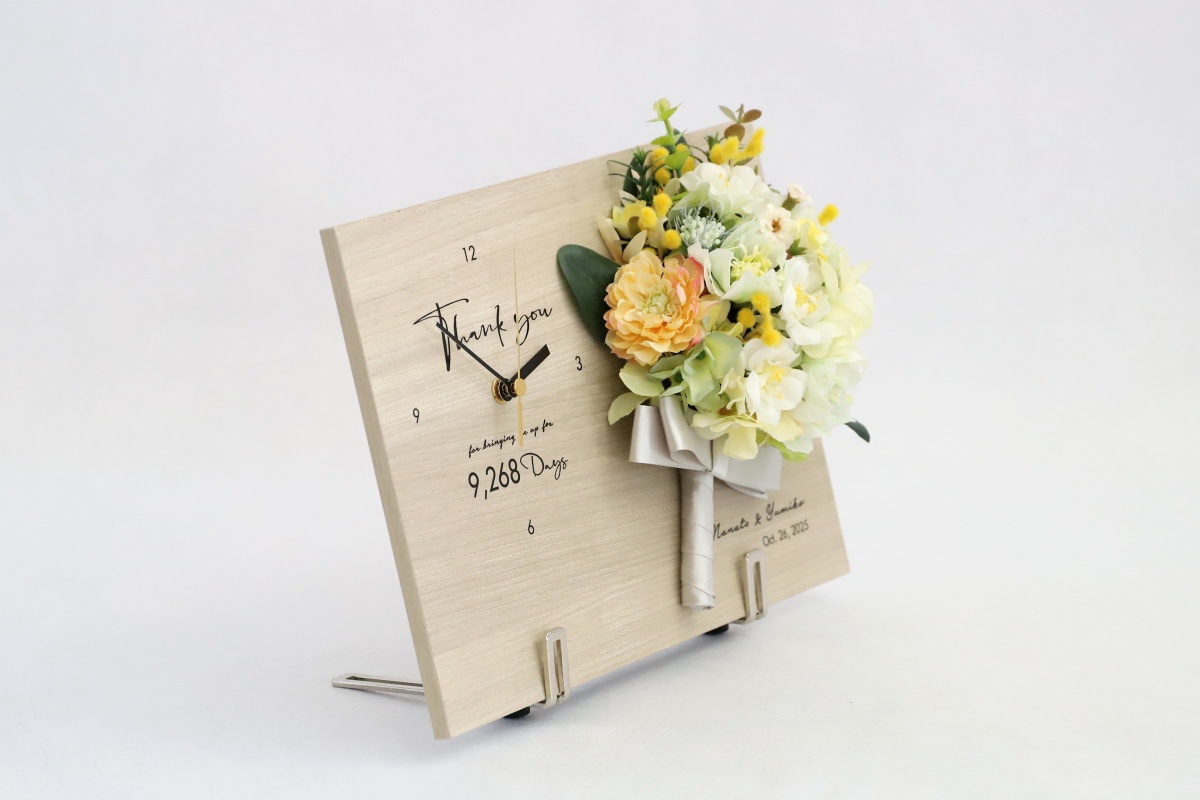 結婚祝いの花時計のサイズイメージ