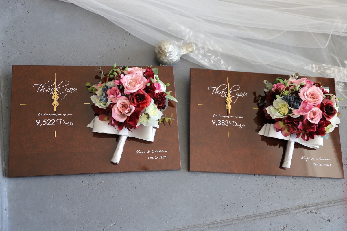 還暦や古希プレゼントのブーケの花時計のイメージ