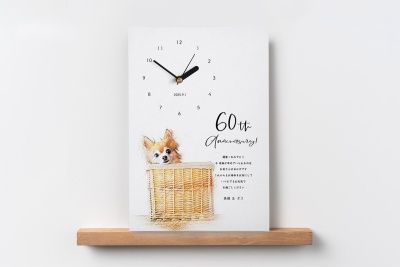  還暦祝い　ペットのイラスト時計